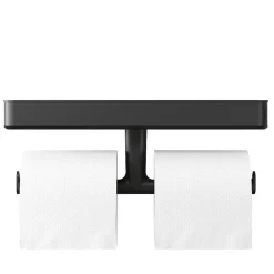 Brico Tiger Carv Toiletrolhouder Met Planchet Zwart Outlet