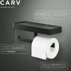 Brico Tiger Carv Toiletrolhouder Met Planchet Zwart Outlet