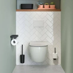 Brico Tiger Carv Toiletrolhouder Met Planchet Zwart Outlet