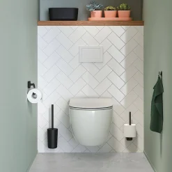 Brico Tiger Carv Toiletrolhouder Zonder Klep Zwart Hot