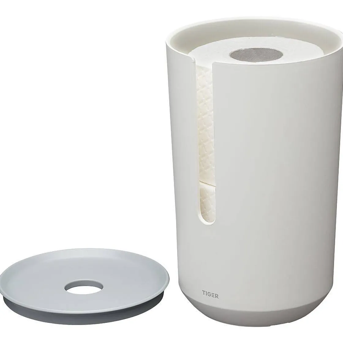Brico Tiger Tess Reserverolhouder Met Deksel Vrijstaand Wit/Lichtgrijs Sale