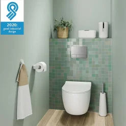 Brico Tiger Tess Reserverolhouder Met Deksel Vrijstaand Wit/Lichtgrijs Sale