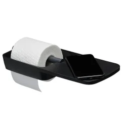 Brico Tiger Tess Toiletrolhouder Met Planchet Zwart/Antraciet