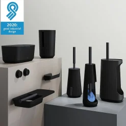 Brico Tiger Tess Toiletrolhouder Met Planchet Zwart/Antraciet