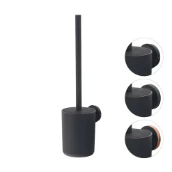 Brico Tiger Toiletaccessoireset Urban Toiletborstel Met Houder + Toiletrolhouder Zonder Klep + Handdoekhaak Zwart Hot