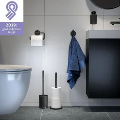 Brico Tiger Toiletrolhouder Tune Metaal Geborsteld Zwart Hangend Online