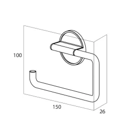 Brico Tiger Toiletrolhouder Tune Zonder Klep Messing Geborsteld / Zwart Best
