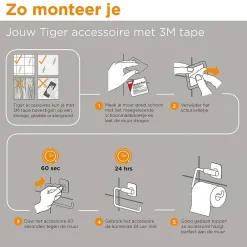 Brico Tiger Toiletrolhouder Tune Zonder Klep Messing Geborsteld / Zwart Best