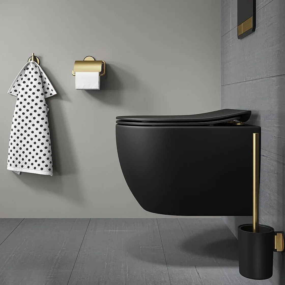 Brico Tiger Toiletrolhouder Tune Met Klep Messing Geborsteld / Zwart Outlet