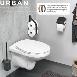 Brico Tiger Toiletrolhouder Urban Zwart Mat Best