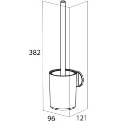 Brico Tiger Tune Toiletborstel Met Houder Zwart Metaal Geborsteld / Zwart New