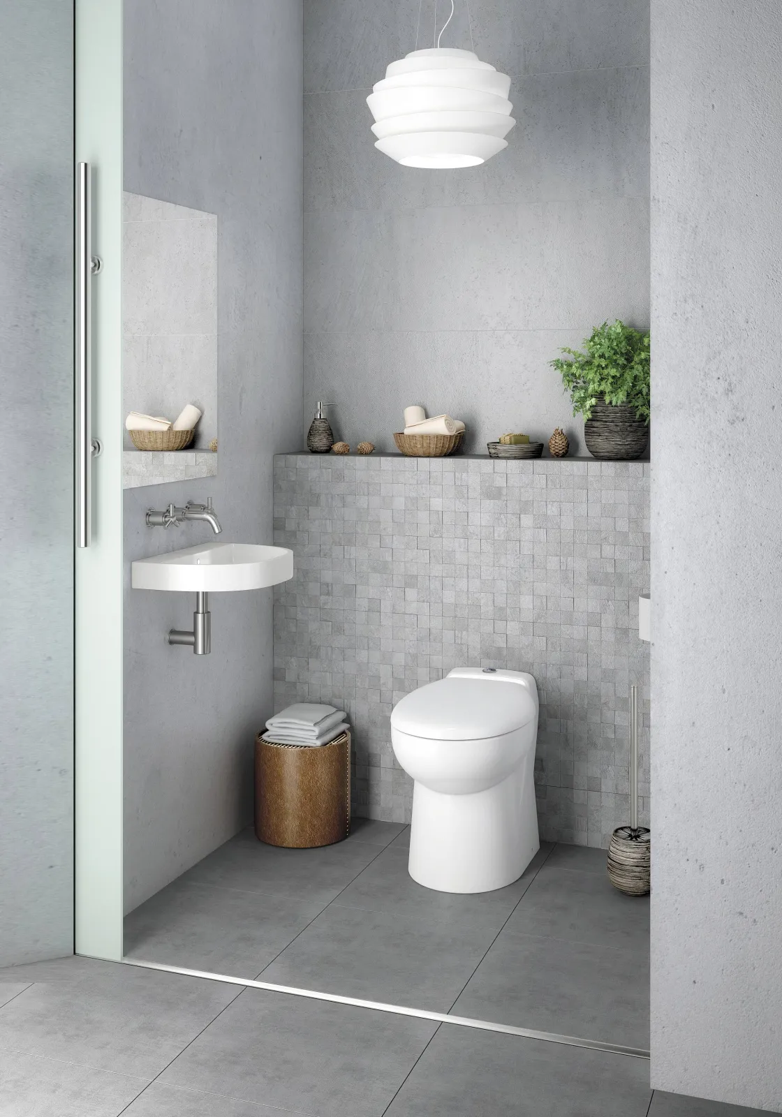 Brico Toilet Met Vermaler Watersan 550 Wit