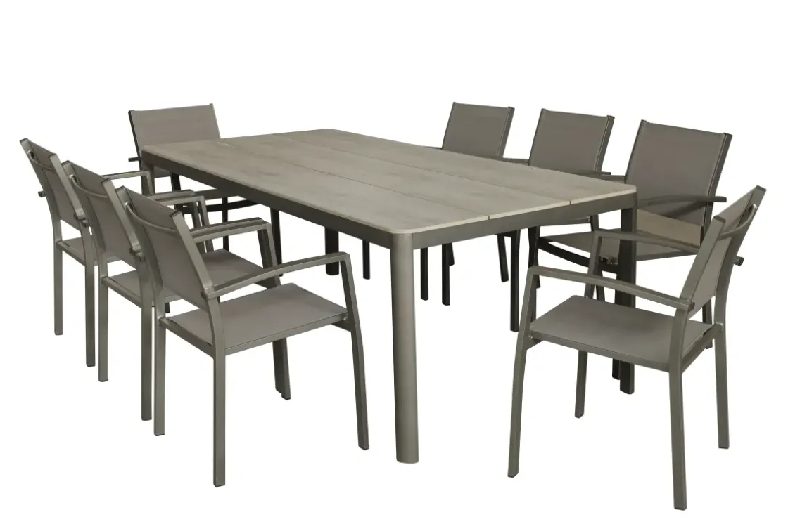 Trapani Tuintafel + Verstelbare Poten Aluminium/Polyhout 210X100X75Cm-Brico