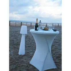 Tuintafel Party Staand Wit O80Cm-Brico Outlet