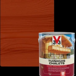 V33 Houtbeits Tuinhuis High Protection Mahonie Zijdeglans 2,5L-Brico