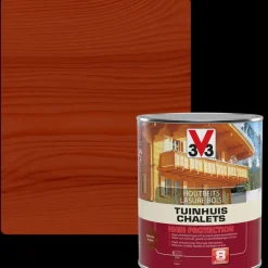 V33 Houtbeits Tuinhuis High Protection Mahonie Zijdeglans 0,75L-Brico Outlet