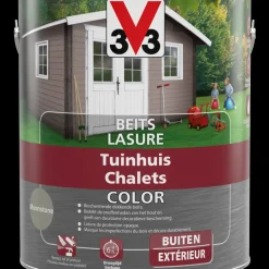 V33 Houtbeits Tuinhuis Moonstone Zijdeglans 2,5L-Brico Discount