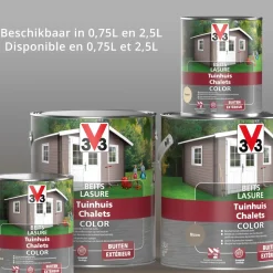 V33 Houtbeits Tuinhuis Salar Grey Zijdeglans 2,5L-Brico New