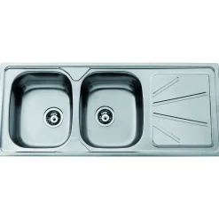 Brico Van Marcke Inbouwspoelbak Go Legato 2 Bakken Rvs 120X50Cm Sale