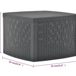 Vidaxl Bijzettafel 54X54X36,5 Cm Kunststof Antraciet-Brico Clearance