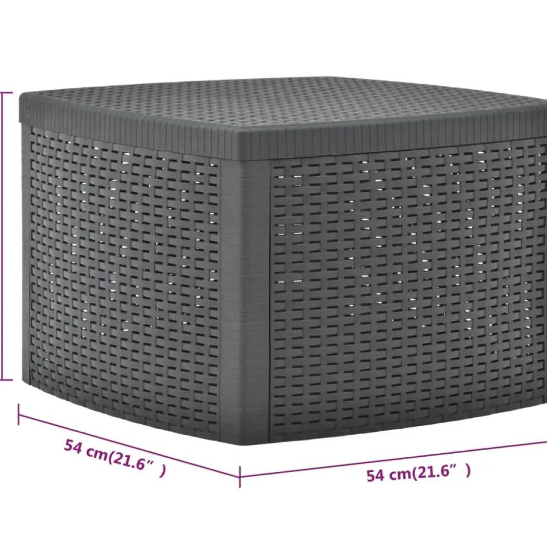 Vidaxl Bijzettafel 54X54X36,5 Cm Kunststof Antraciet-Brico Clearance
