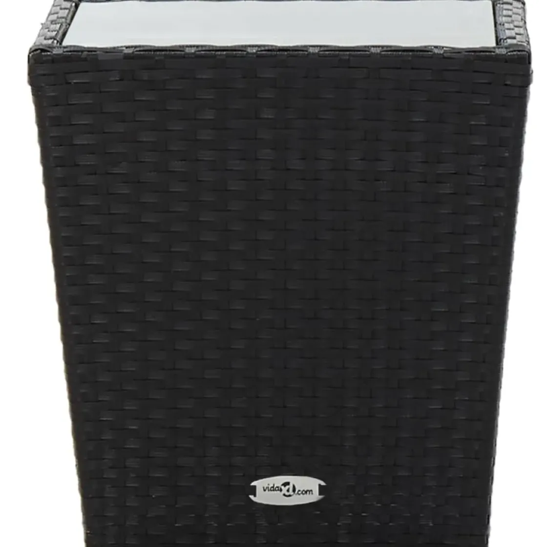 Vidaxl Theetafel 41,5X41,5X43 Cm Poly Rattan En Gehard Glas Zwart-Brico New