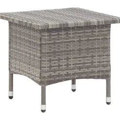 Vidaxl Theetafel 50X50X47 Cm Poly Rattan Grijs-Brico Sale