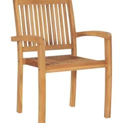 Vidaxl Tuinstoelen Stapelbaar 2 St Massief Teakhout-Brico New