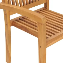 Vidaxl Tuinstoelen Stapelbaar 2 St Massief Teakhout-Brico New