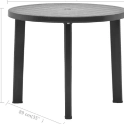 Vidaxl Tuintafel 89 Cm Kunststof Antraciet-Brico Online
