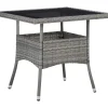 Vidaxl Tuintafel Poly Rattan En Glas Grijs-Brico Hot