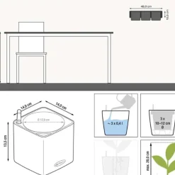 Vidaxl Tuintafel Poly Rattan En Glas Grijs-Brico Hot