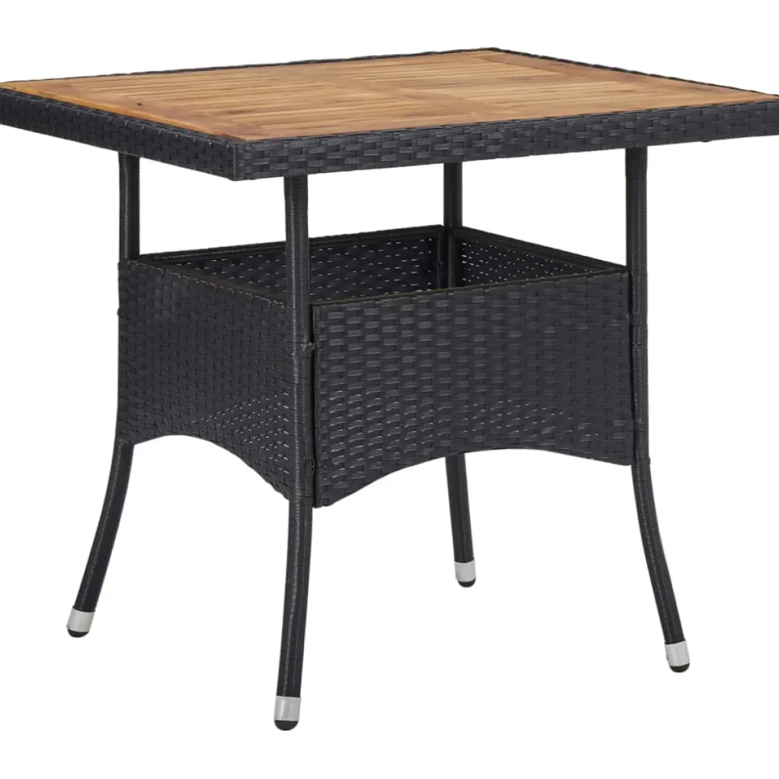 Vidaxl Tuintafel Poly Rattan En Massief Acaciahout Zwart-Brico Online