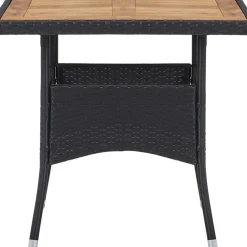 Vidaxl Tuintafel Poly Rattan En Massief Acaciahout Zwart-Brico Online