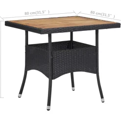 Vidaxl Tuintafel Poly Rattan En Massief Acaciahout Zwart-Brico Online
