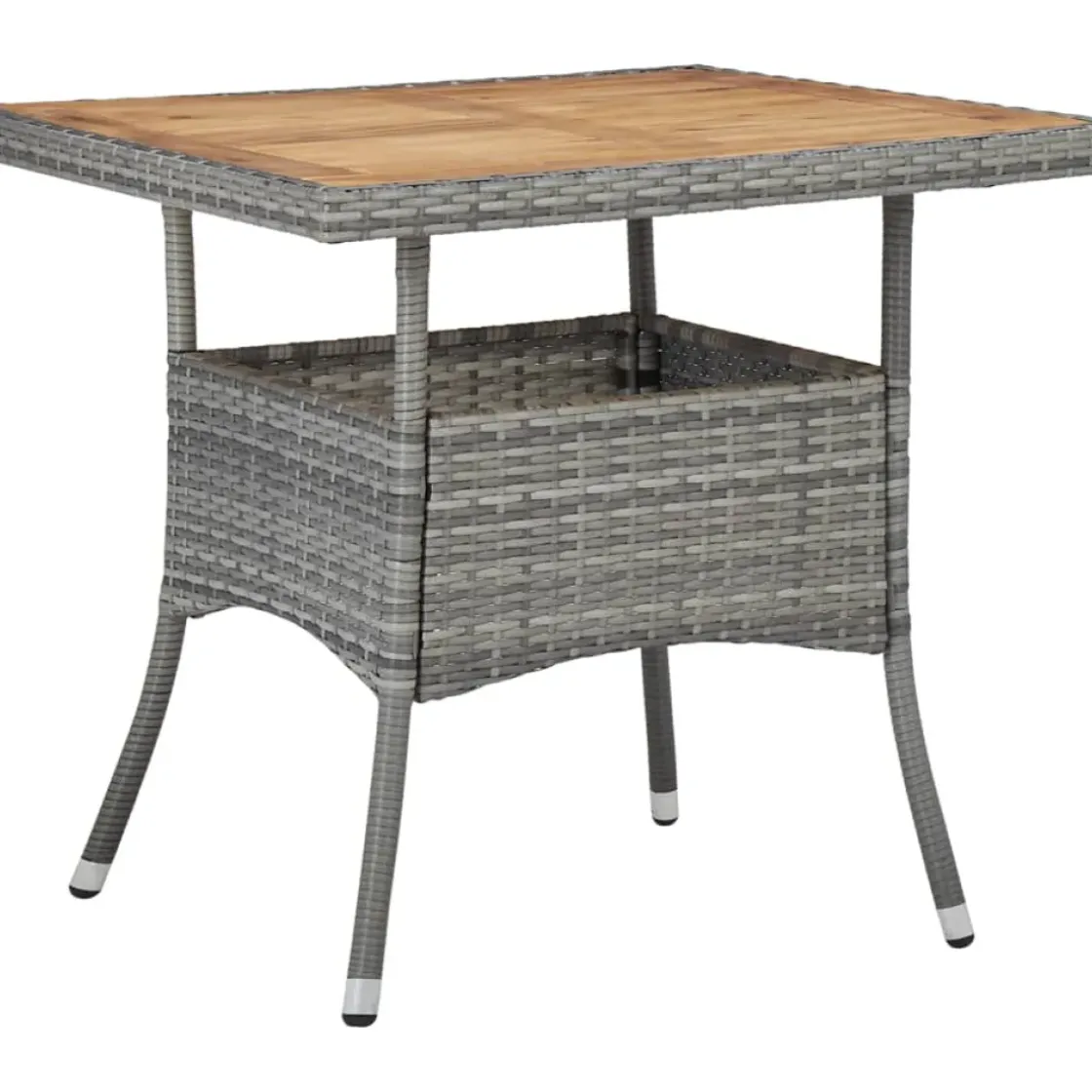 Vidaxl Tuintafel Poly Rattan En Massief Acaciahout Grijs-Brico Discount