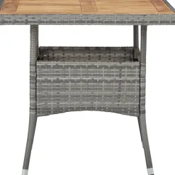 Vidaxl Tuintafel Poly Rattan En Massief Acaciahout Grijs-Brico Discount