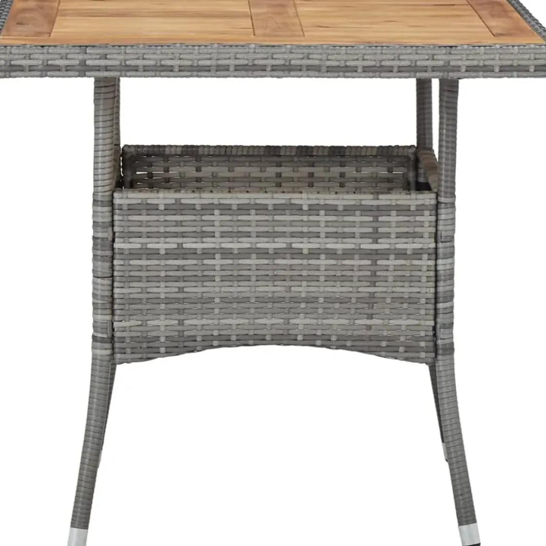 Vidaxl Tuintafel Poly Rattan En Massief Acaciahout Grijs-Brico Discount
