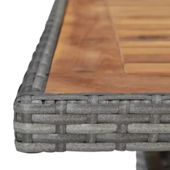 Vidaxl Tuintafel Poly Rattan En Massief Acaciahout Grijs-Brico Discount