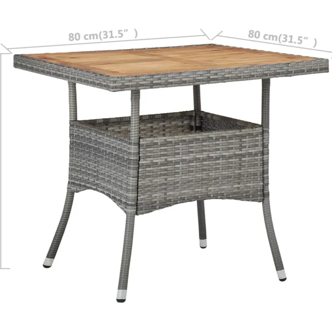 Vidaxl Tuintafel Poly Rattan En Massief Acaciahout Grijs-Brico Discount