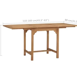 Vidaxl Tuintafel Verlengbaar (110-160)X80X75 Cm Massief Teakhout-Brico Sale