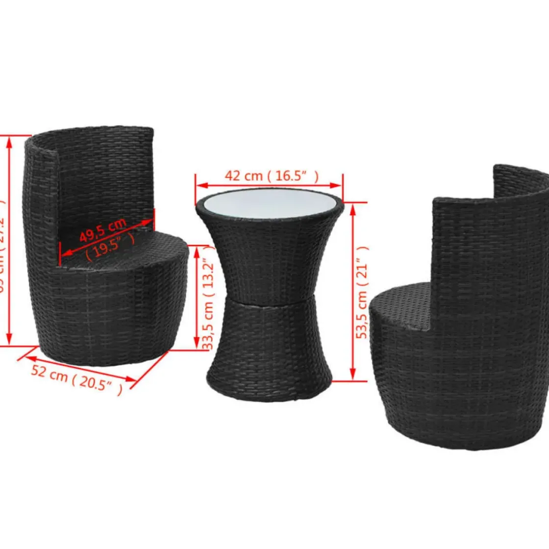 Vidaxl Tuintafel 80X80X74 Cm Aluminium En Hkc Zwart-Brico Discount