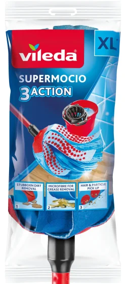 Brico Vileda Super Mocio Triple Action 3D Telescopische Steel New