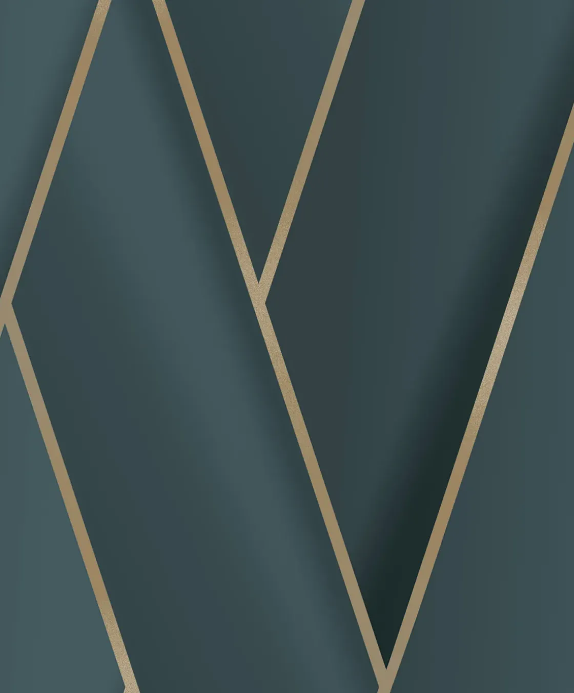 Vinylbehang Chevron 3D Groen-Goud-Brico Online