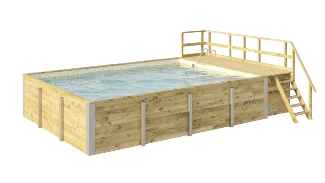 Weka Massief Houten Zwembad 595 Maat 2 Zand/Mozaiek-Brico Hot