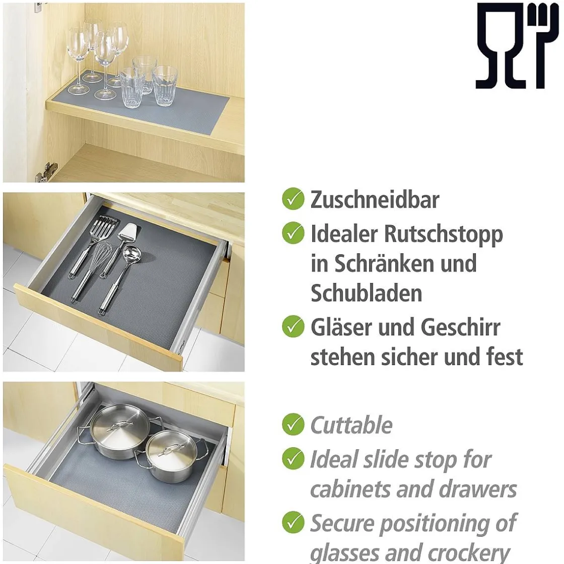 Brico Wenko Antislipmat Grijs Extra Sterk 50X150Cm