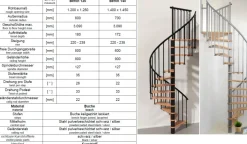 Wenteltrap Berlin - 120 Cm Diameter - Zwart Metaal Met Beuken-Brico Discount