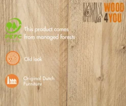 Wood4You - Bankje - New Orleans - Steigerhout 130Lx40Hx38D Cm-Brico Best