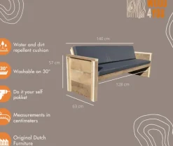 Wood4You - Tuinbank Lucas - 140Lx57Hx72D-Brico Clearance