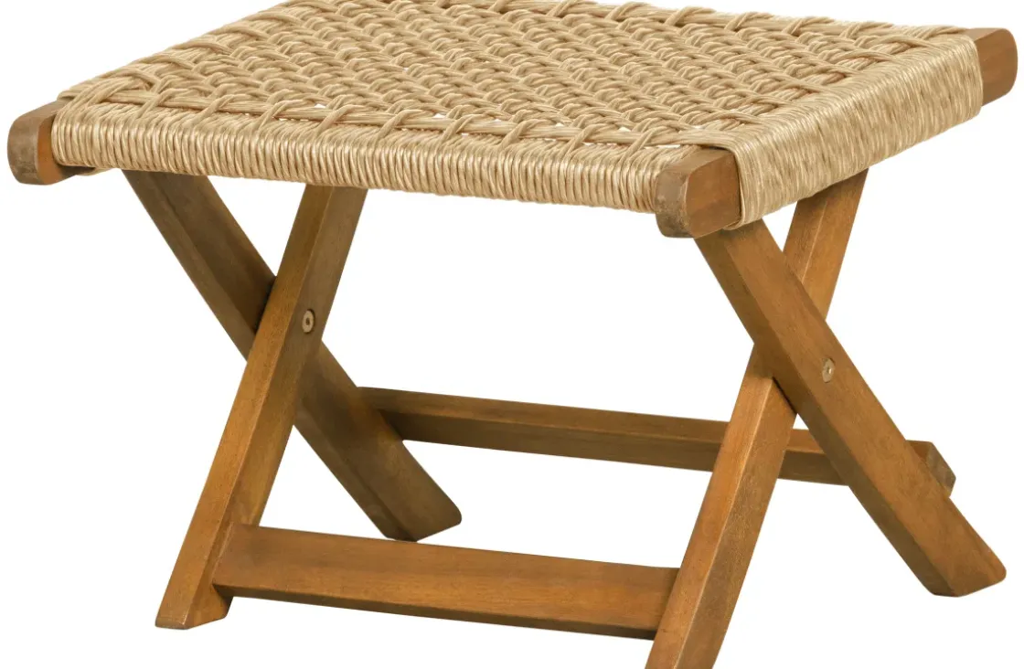 Woood Tuinvoetenbank Ruit Lois - Hout - Naturel - 34X45X44-Brico Outlet